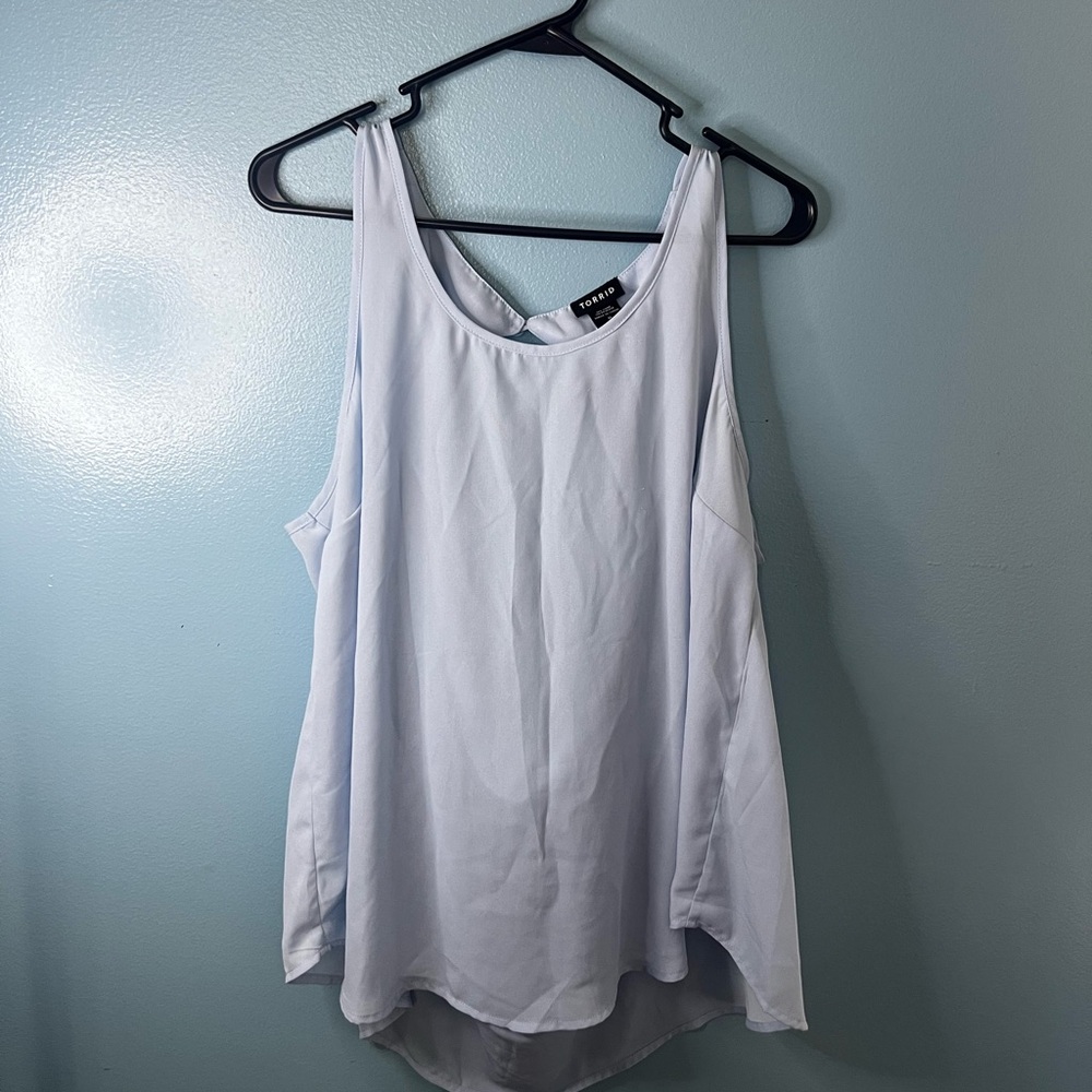 Torrid Light Blue Open Back Tank Top